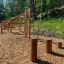 Stumps (3 pcs.) Spielfläche mit drei hölzernen Baumstammstufen für Spielplatzparcours