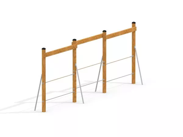 Seilleiter aus Holz und Metall, Klettergerüst für Spielplatz