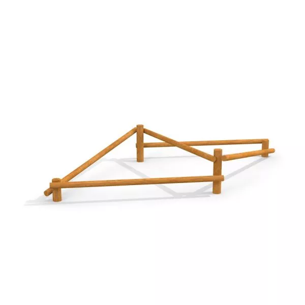 Naturbalancer Holz-Spielplatz Gleichgewichtstrainer aus Rundholz