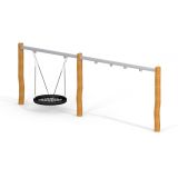 Schaukelrahmen aus Robinienholz 2+Nest-Sitz (BNS 120 cm)