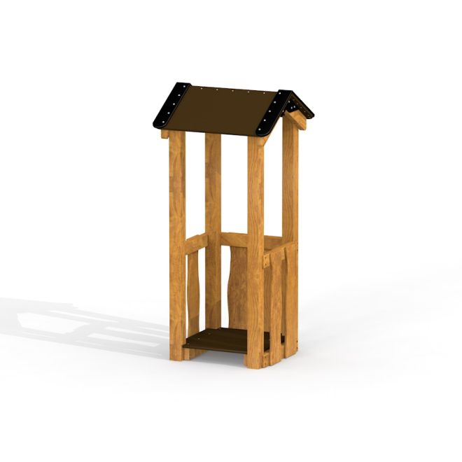 Kinder-Spielhaus Bravo Spielhaus aus Holz mit Dach, einfaches Design für Spielplatz.