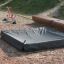 Sandkastenabdeckung 2m x 2m auf Spielplatz aus wasserdichtem Material