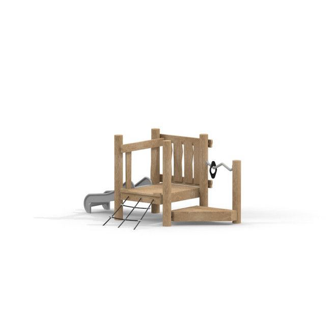 Brückendeck Rutsche Eco Spielturm mit Rutsche und Kletterelement aus Holz