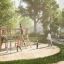 Alstad Spielkombination mit Rutsche Eco auf Spielplatz mit Kindern und Erwachsenen im Park