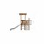 Spielturm Pixie mit Rutsche Uvala aus Holz mit Kletterseil und Metallrutsche