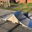 Spine- Ramp Spielplatz Rampe aus Holz und Metall für Skateboards und BMX