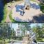 Breezekiste mit Rutsche Spielturm im öffentlichen Spielplatz aus Holz mit Rohrrutsche