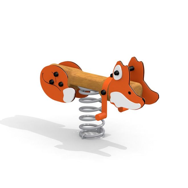 Fuchs Federwippe Spielgerät für Kinderspielplatz mit Federsitz in Fuchsform