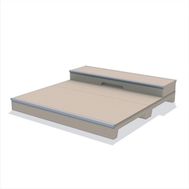 Olly Box 5 Spielplatzrutsche mit zwei Stufen aus beige Kunststoff