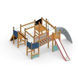 Aztek Spielanlage mit Kletterwand und Rutsche