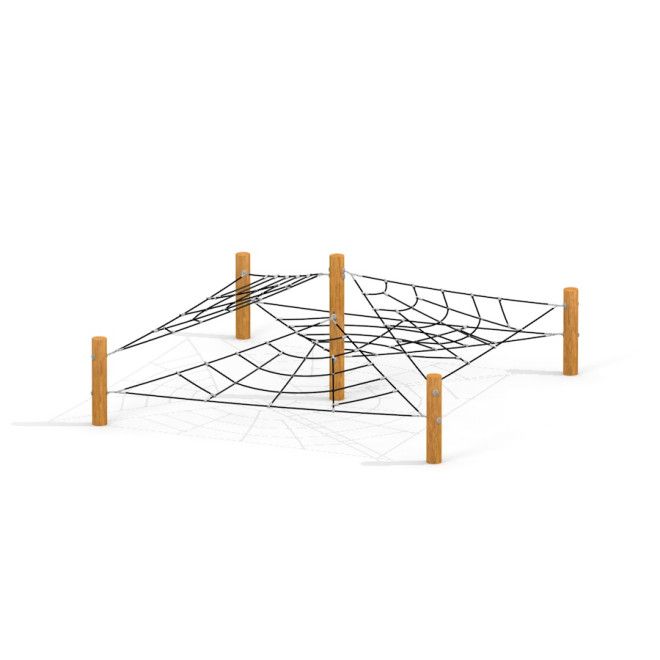 Altweibersommernetz Horizontales Kletternetz mit Holzpfosten für Spielplatz zum Klettern und Balanci