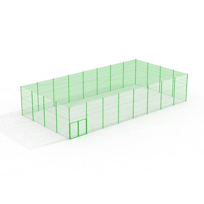 Secure Multisport Area mit grünem Metallnetz als Sportplatzumzäunung