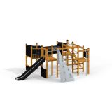 Aztec II Spielanlage mit Kletterwand, Tunnel und Rutsche