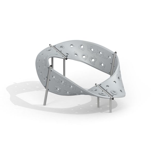 Aztecschleife Kletterwand als modernes Klettergerüst mit Löchern für Kinder auf Spielplatz