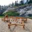 Fitness Anlage Holz Kletter- und Balanciergerät für Spielplatz.